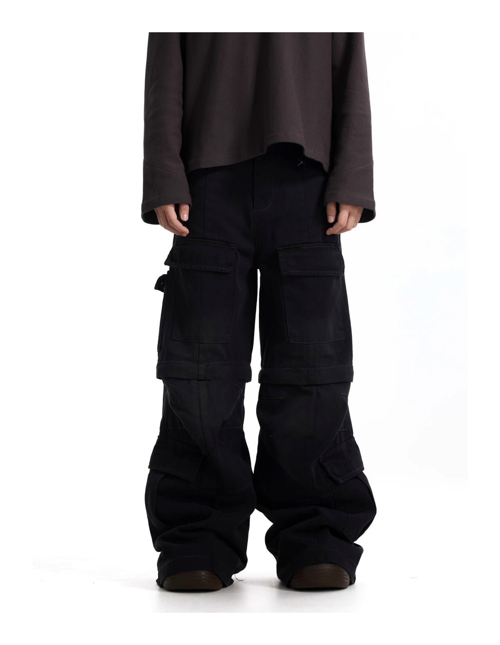 BTSG Cargo distressed bootcut pants
