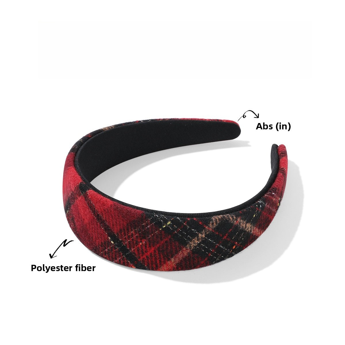 DODOGOGO Red Plaid Wide-brimmed Headband Hair Accessory