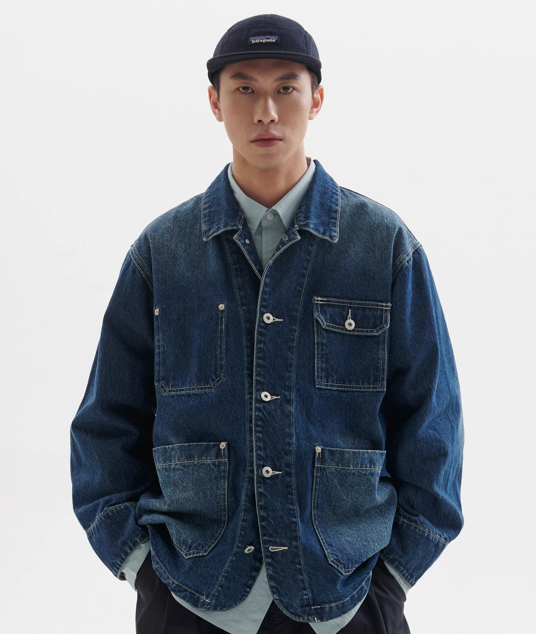 BUTTBILL 12.5 oz Washed Old Denim Commuter Jacket
