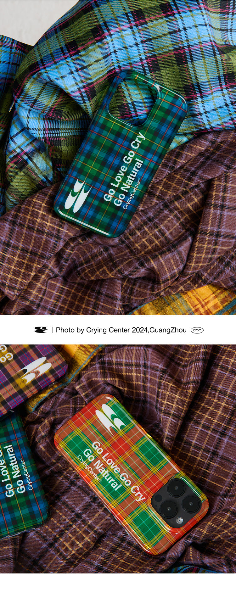 CryingCenter imd shell vintage check double jelly iphone case hard shell