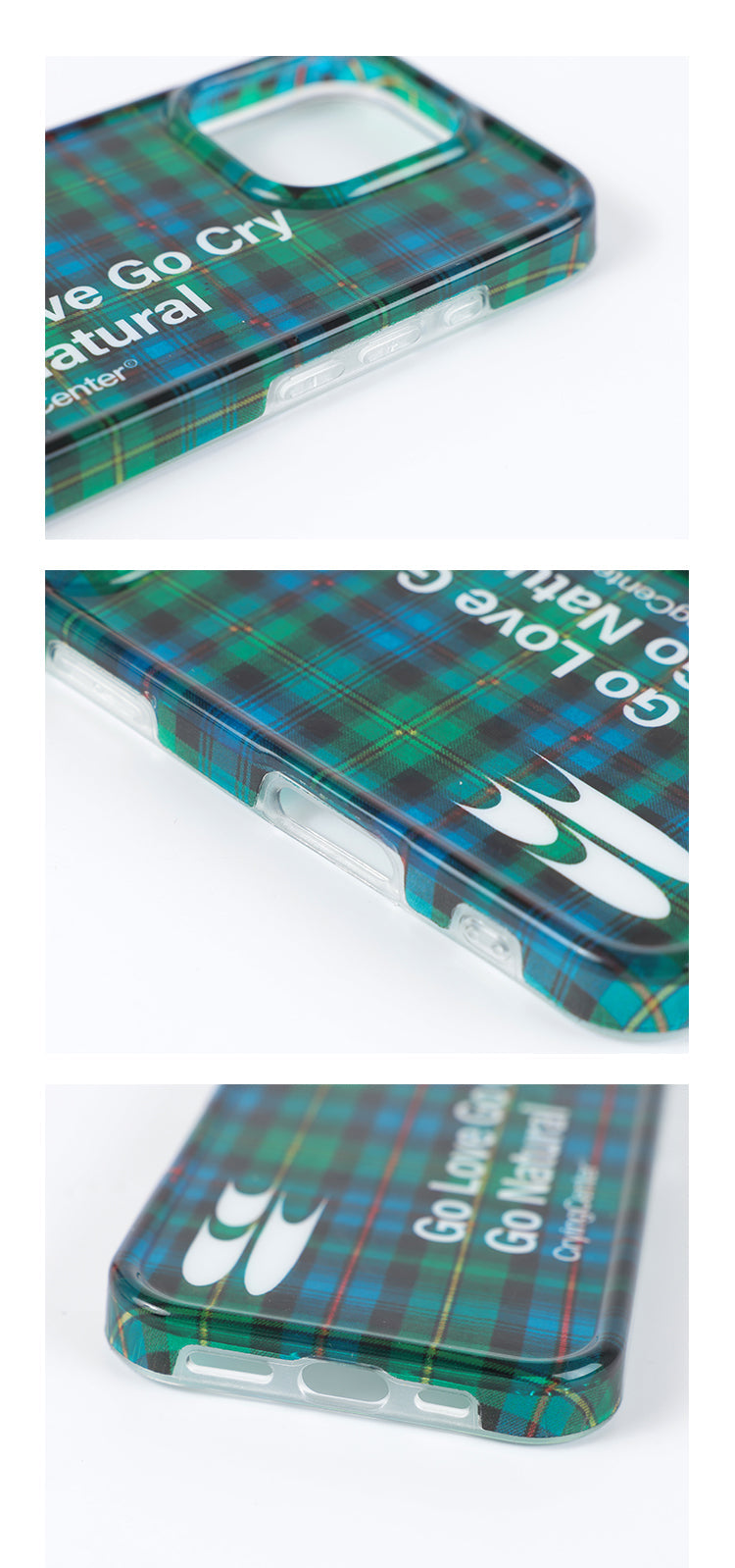 CryingCenter imd shell vintage check double jelly iphone case hard shell