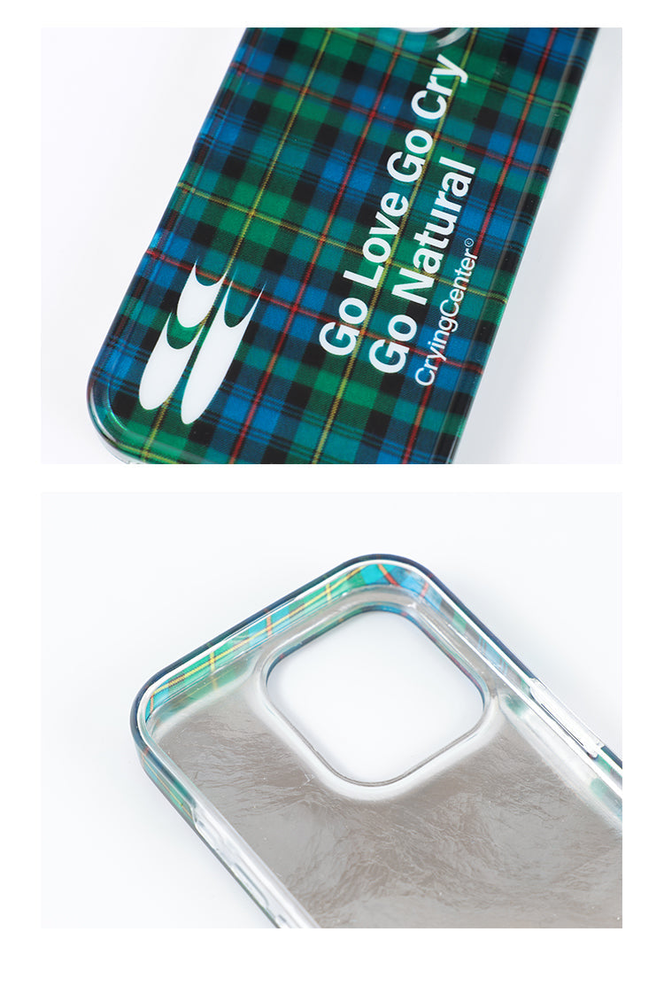 CryingCenter imd shell vintage check double jelly iphone case hard shell