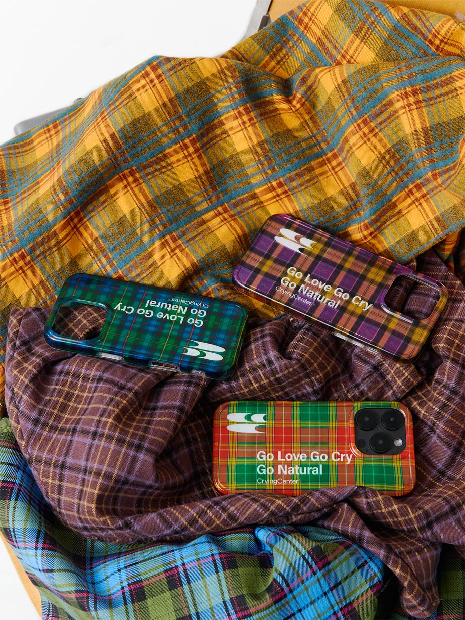 CryingCenter imd shell vintage check double jelly iphone case hard shell