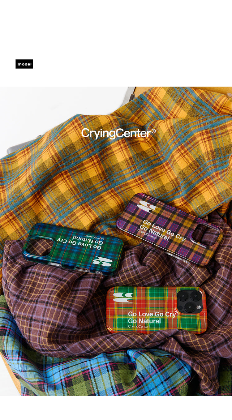 CryingCenter imd shell vintage check double jelly iphone case hard shell