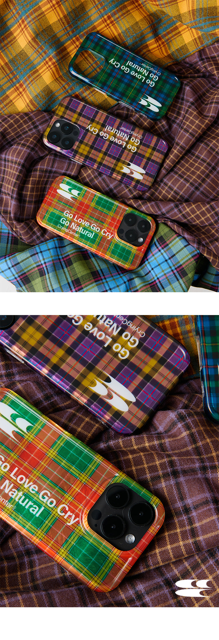 CryingCenter imd shell vintage check double jelly iphone case hard shell