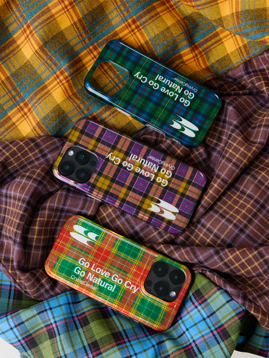 CryingCenter imd shell vintage check double jelly iphone case hard shell