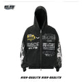 GLFS vintage racing zipper washed jacket