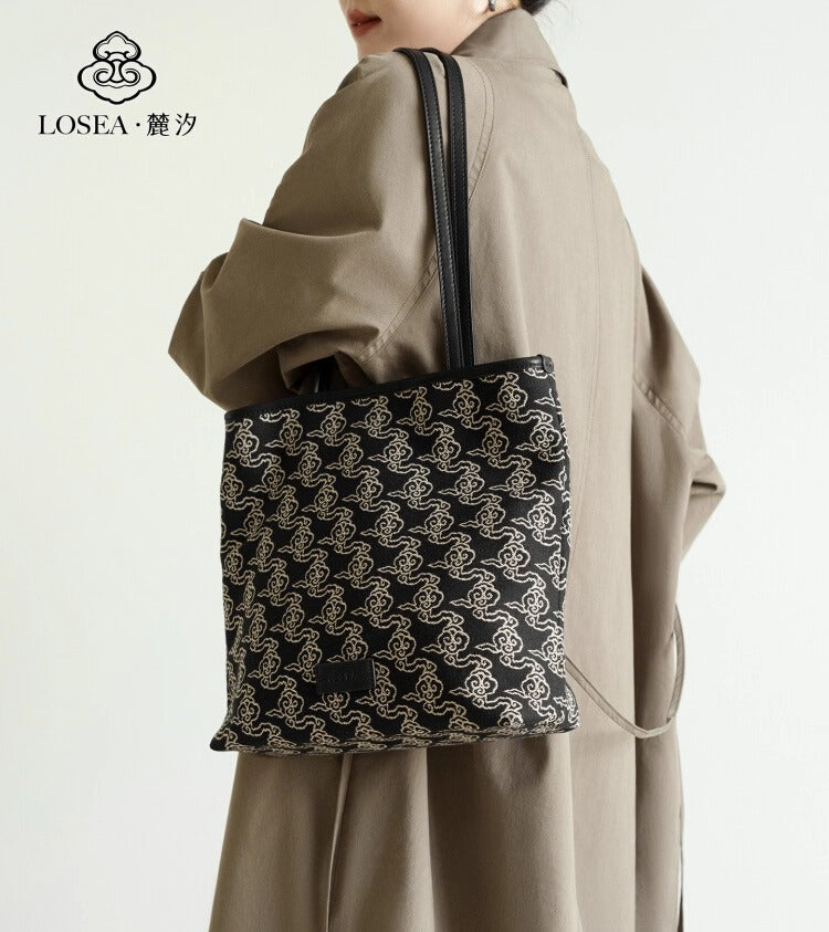 LOSEA Jacquard Embroidered Small Tote Bag