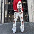 BTSG Washed Old Embroidered Skull Jeans