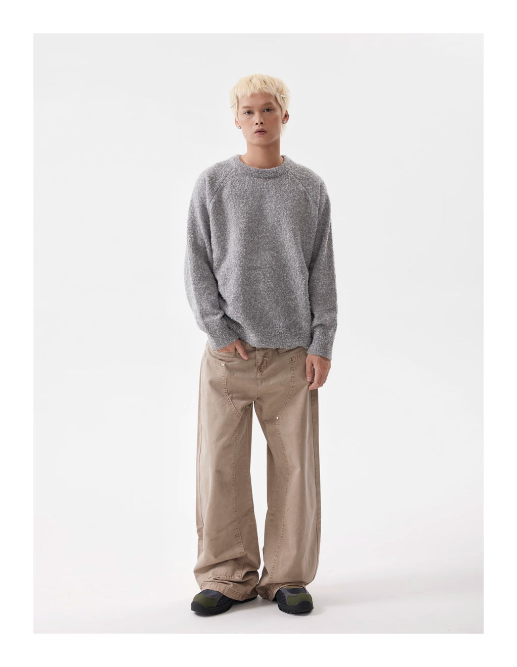 BTSG Khaki Straight-leg Jeans