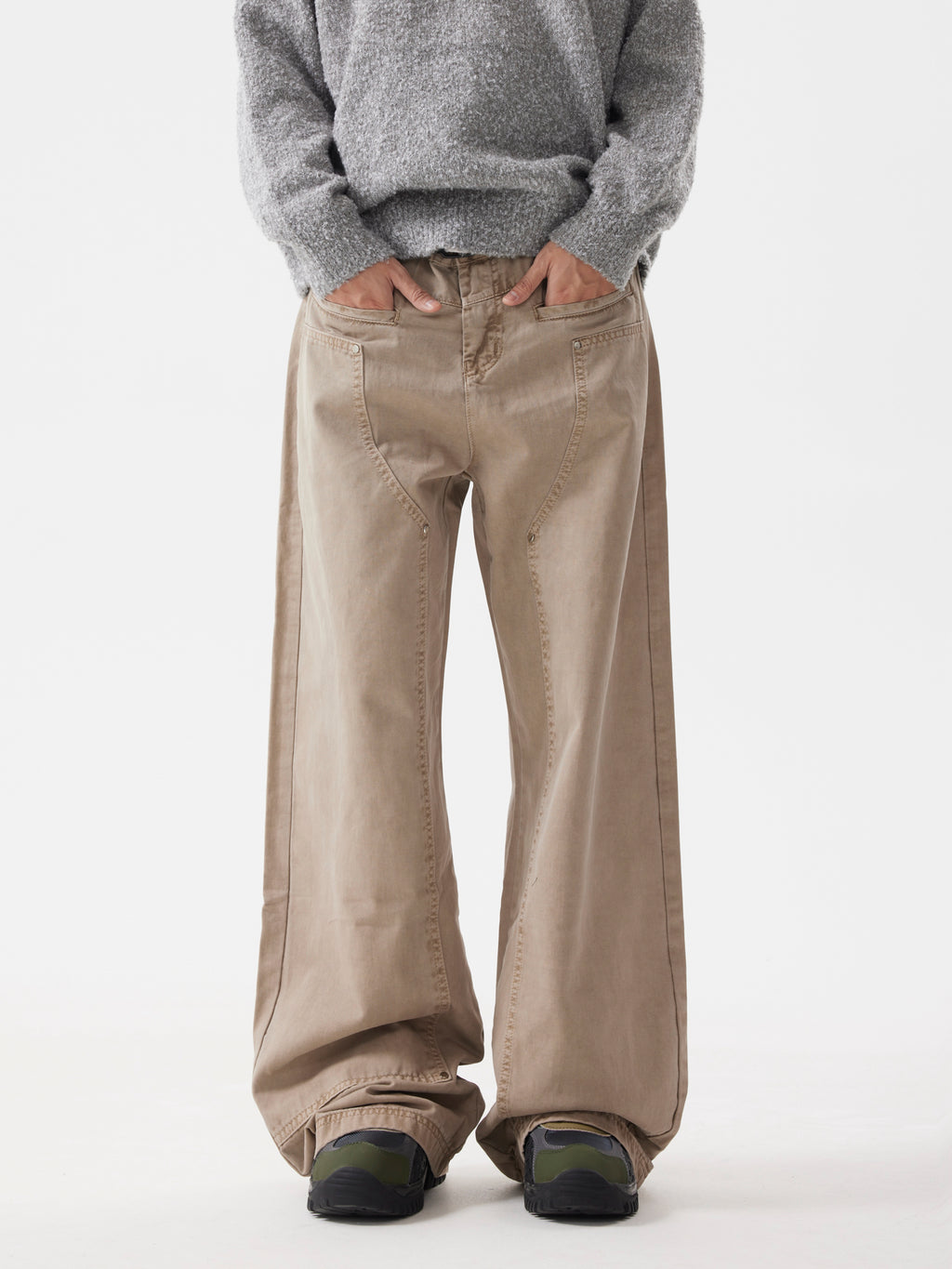 BTSG Khaki Straight-leg Jeans