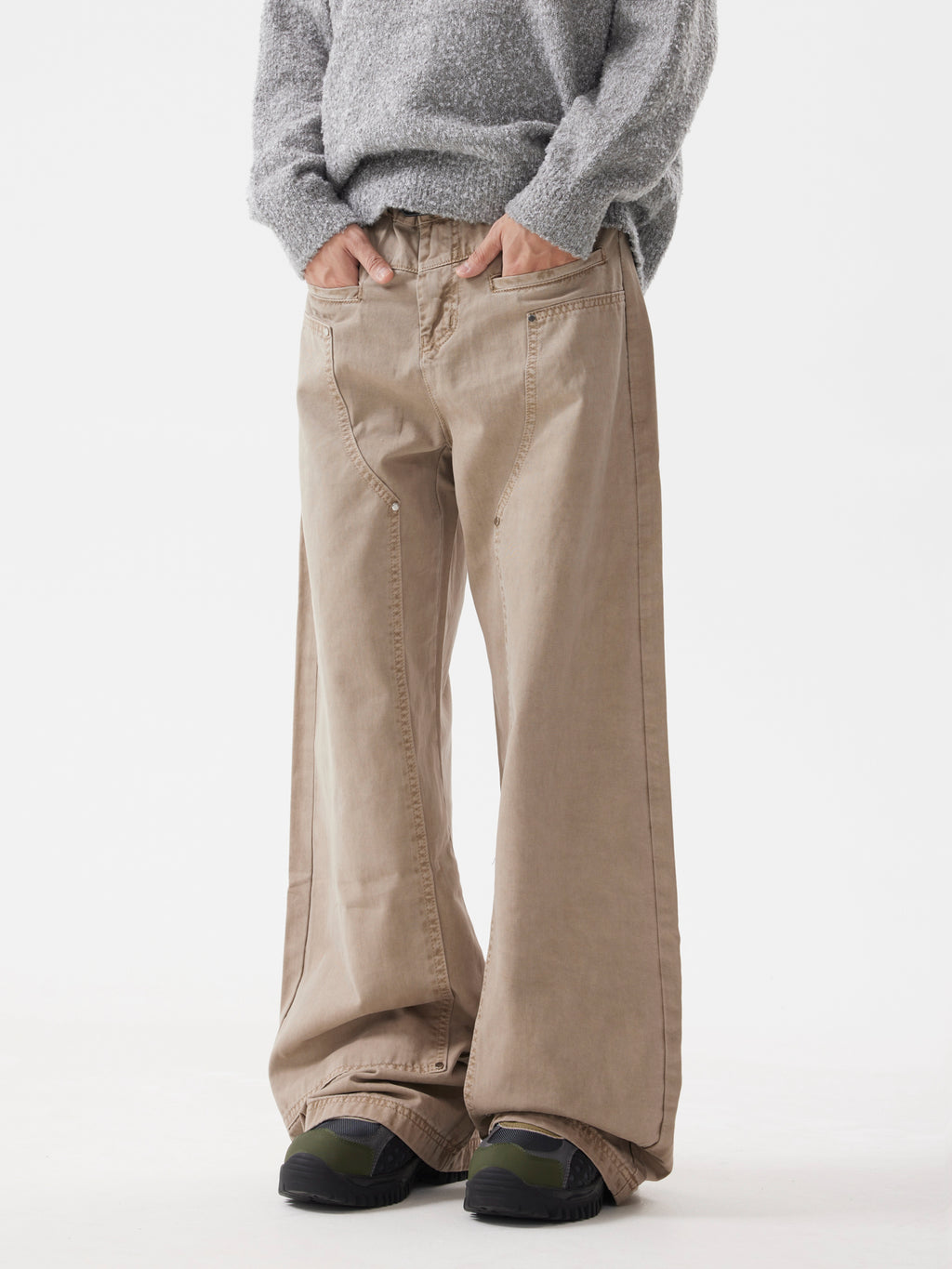 BTSG Khaki Straight-leg Jeans