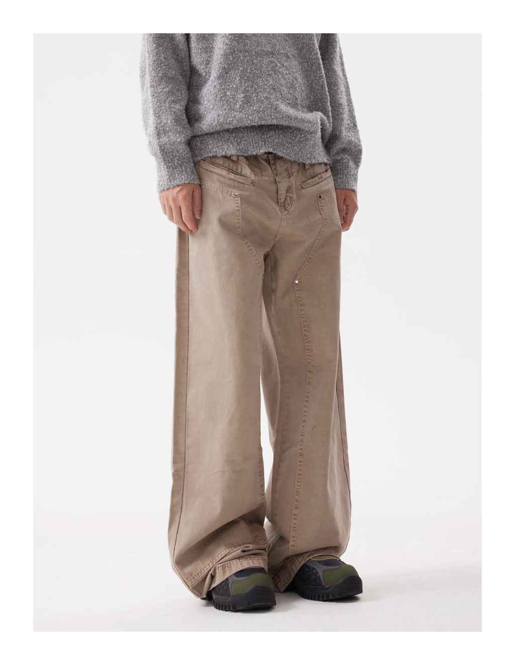 BTSG Khaki Straight-leg Jeans