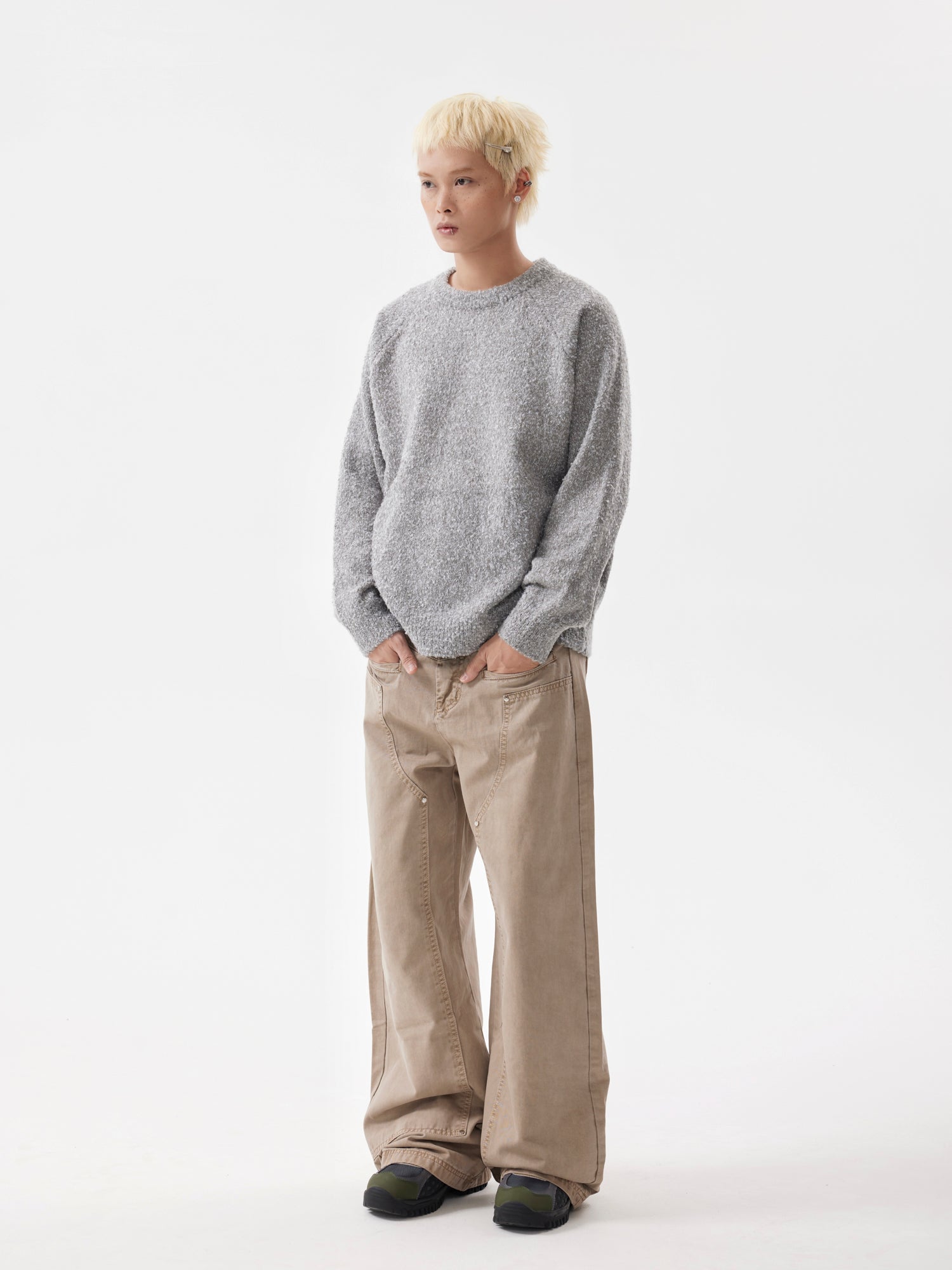 BTSG Khaki Straight-leg Jeans