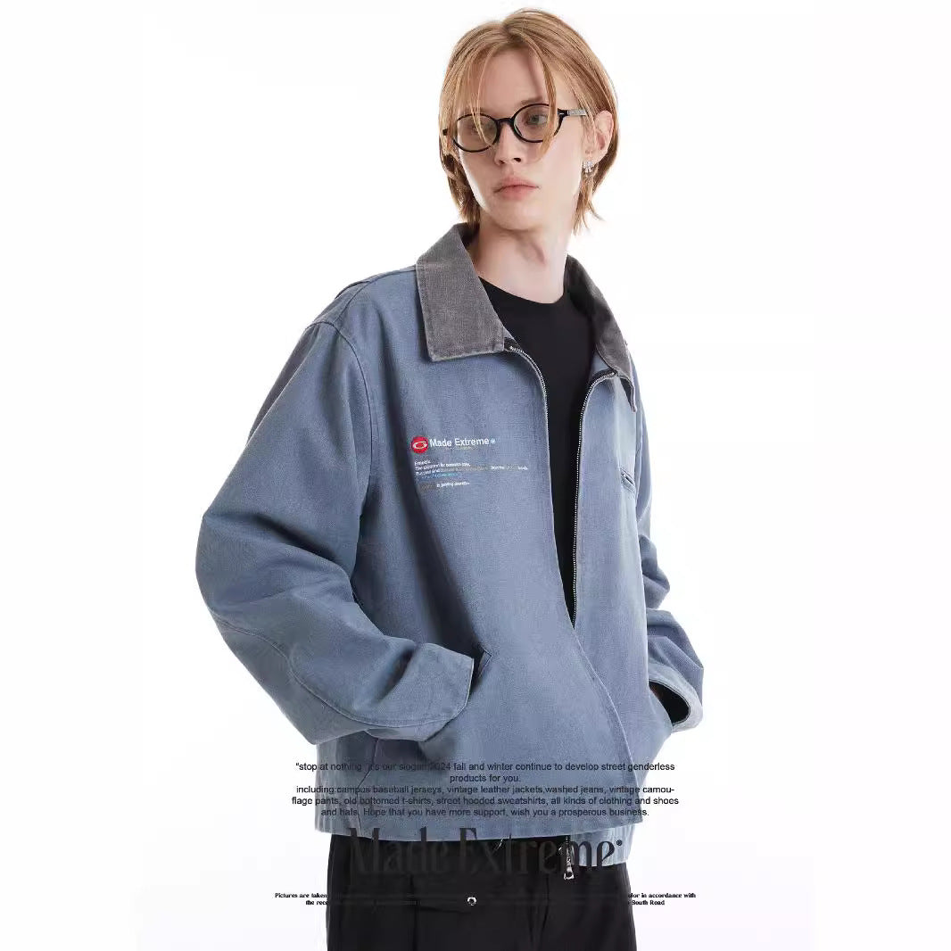 MADEEXTREME Embroidery Wash Distressed Workwear Detroit Jacket