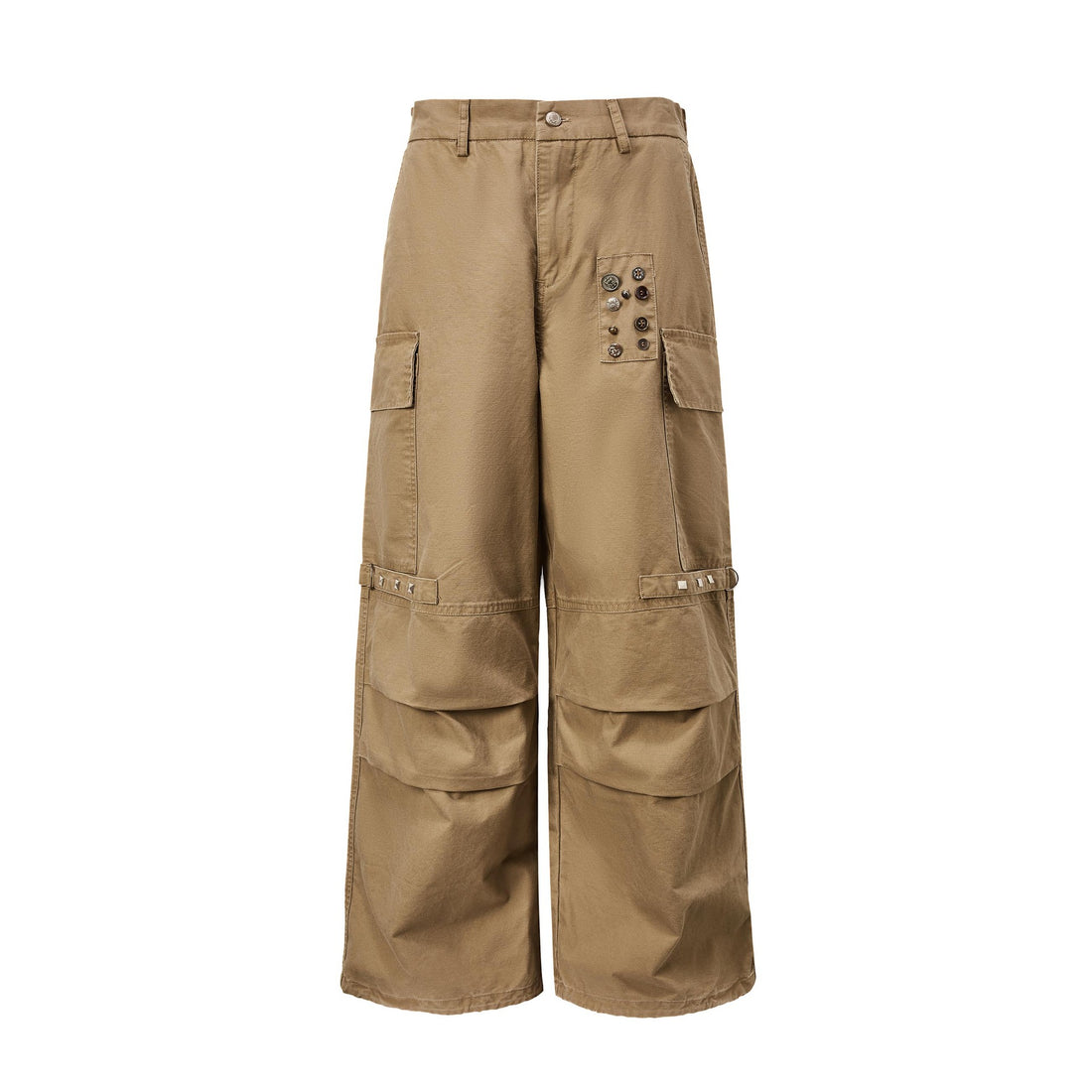 MADEEXTREME Button Patch Pockets Wide Cargo Pants