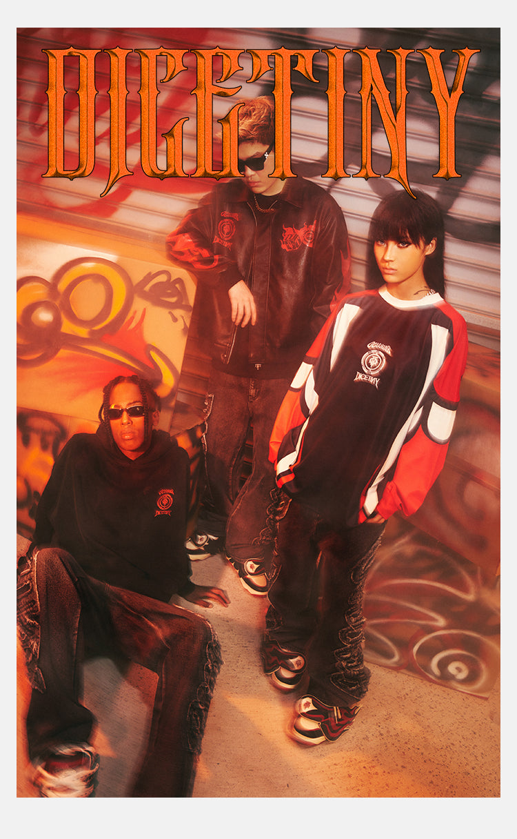 DICETINYxOLD ORDER Collaboration Flame Dice Patch Hoodie