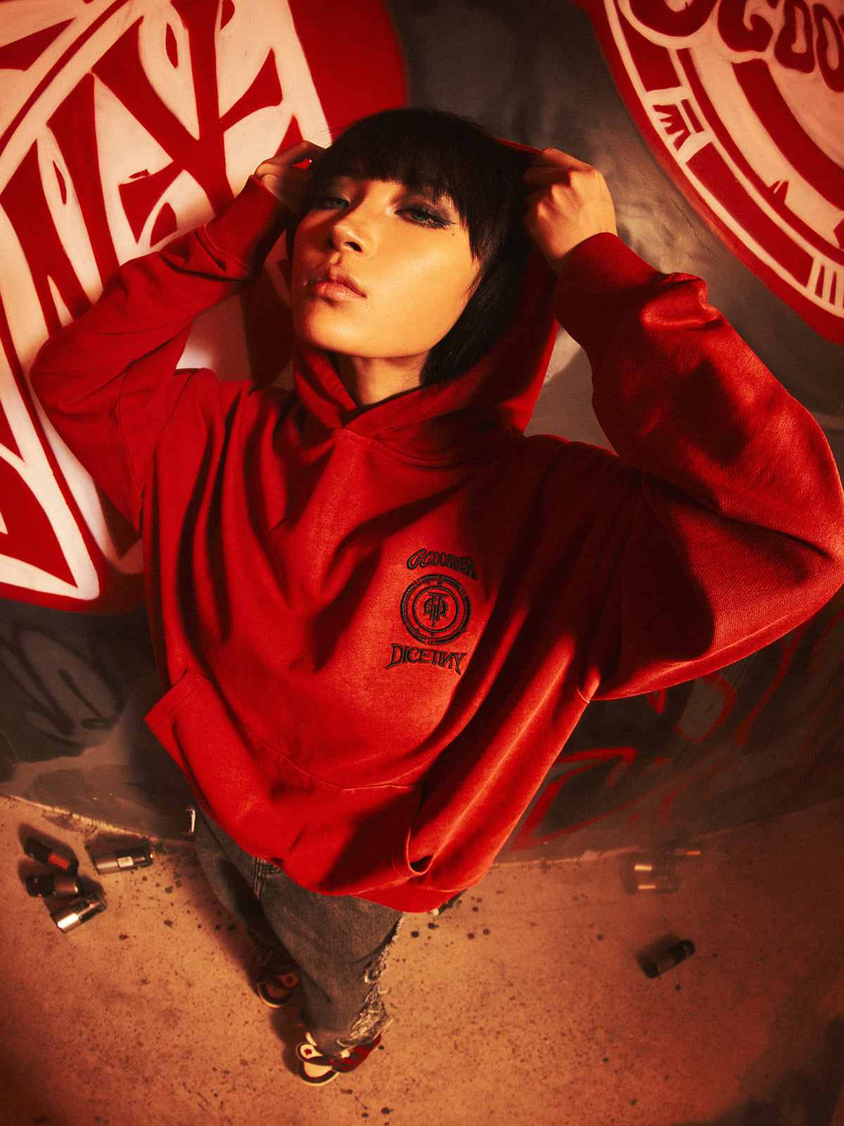 DICETINYxOLD ORDER Collaboration Flame Dice Patch Hoodie