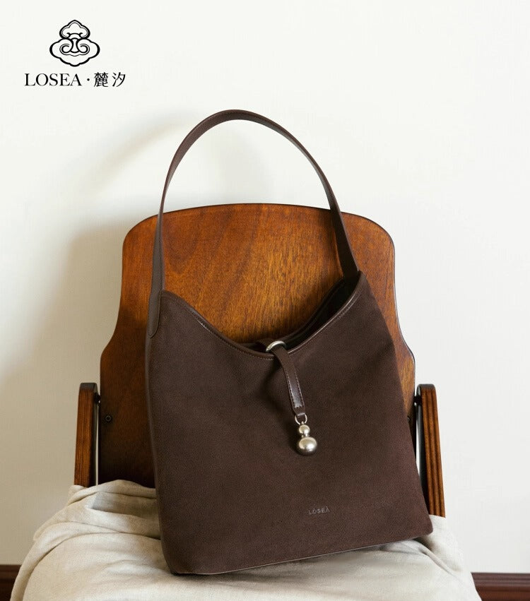 LOSEA Matte Leather Bucket Bag