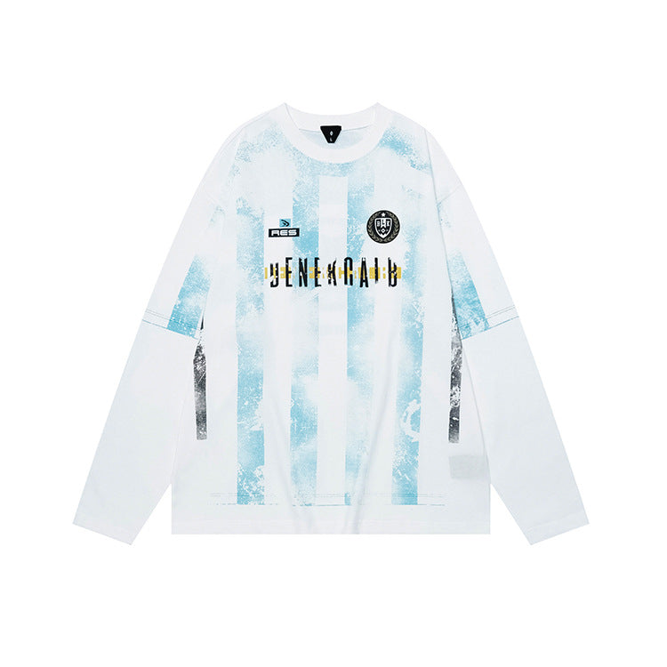 OVDY Jersey Vintage Print Long Sleeve Silk Printed sweatshirt