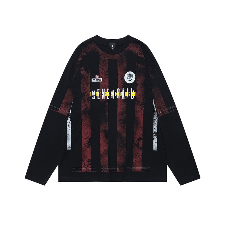 OVDY Jersey Vintage Print Long Sleeve Silk Printed sweatshirt
