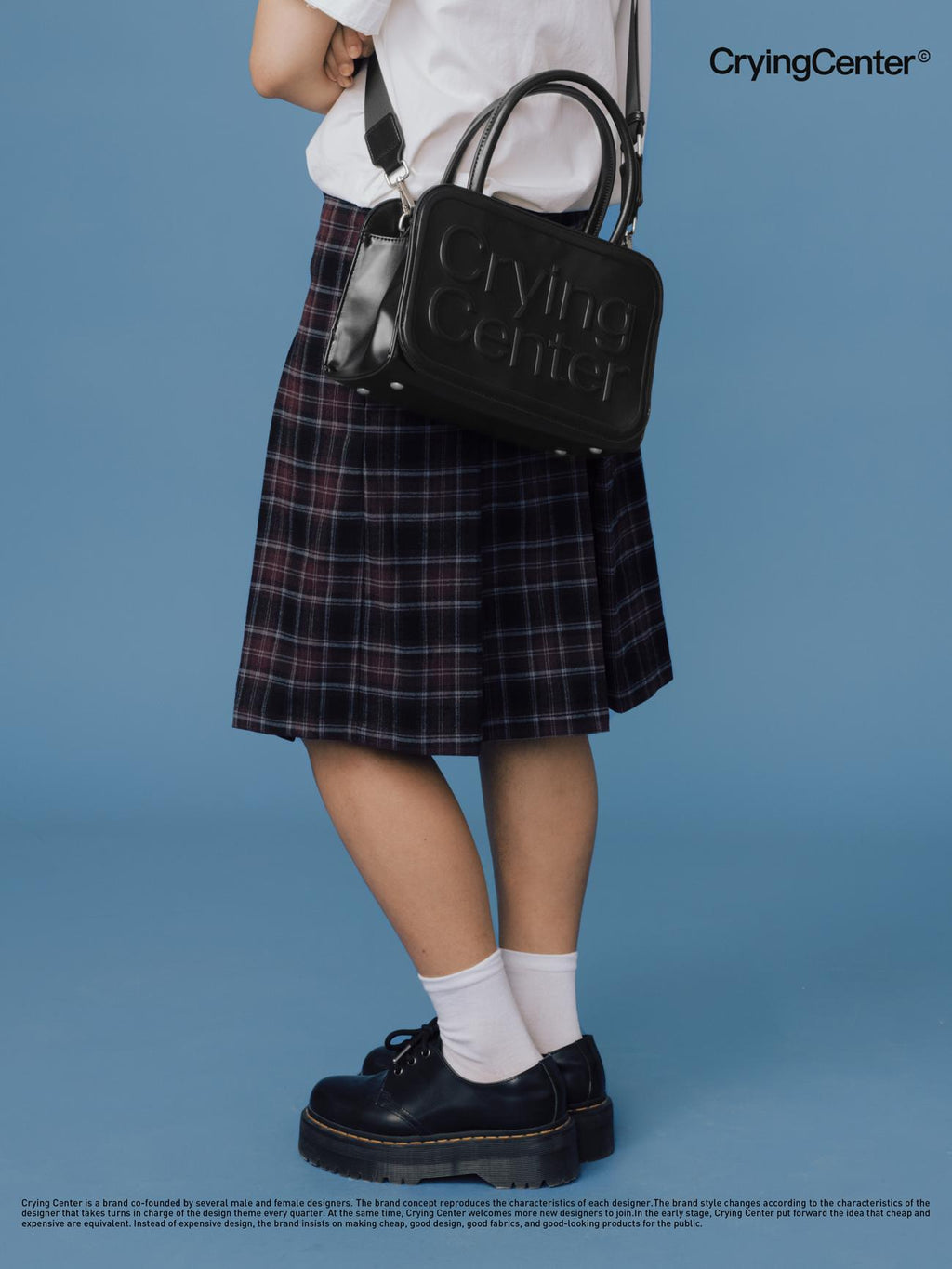 CryingCenter Black Biscuit Boston Bag Crossbody Shoulder Carrying Crying Center