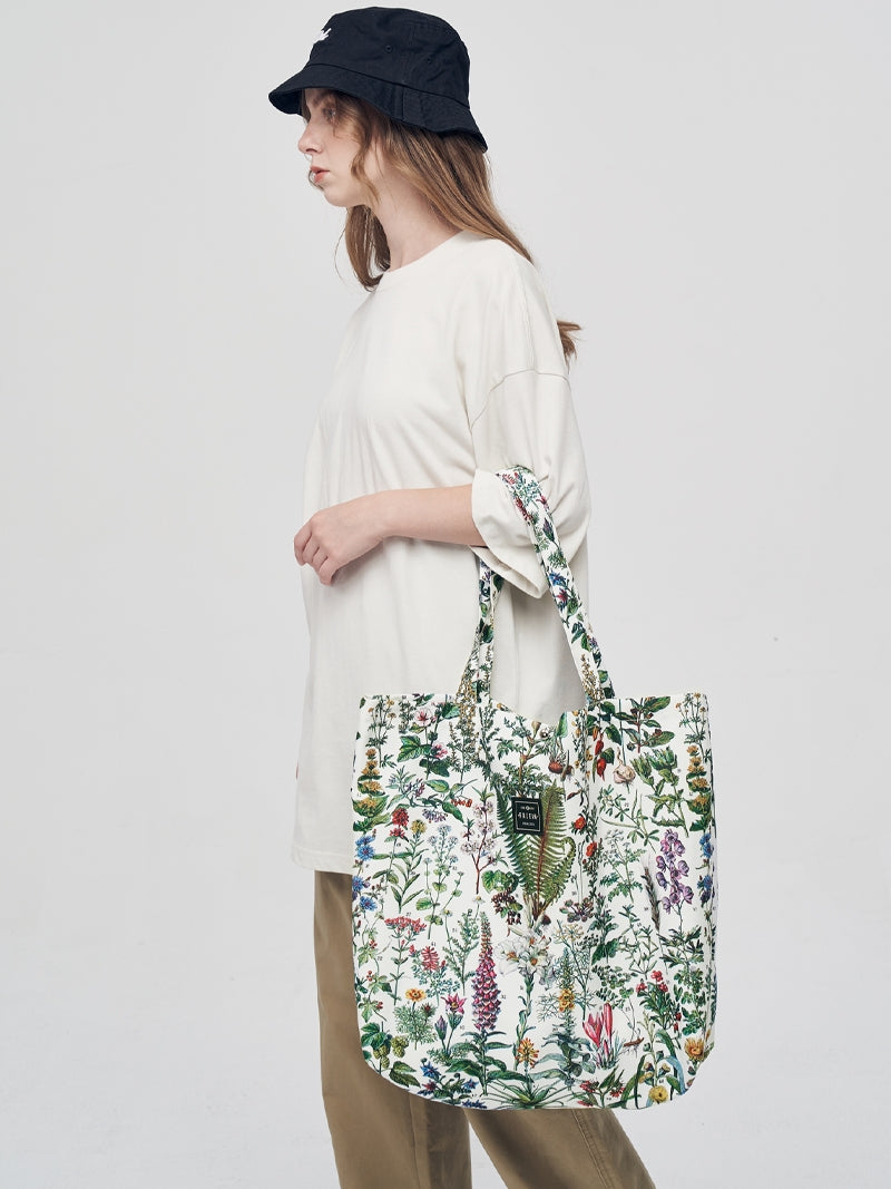 FREEIN forest flower print canvas bag