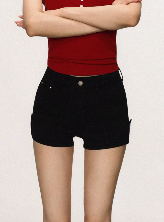Cherry Melody High Waist Hip-wrapped Denim Shorts