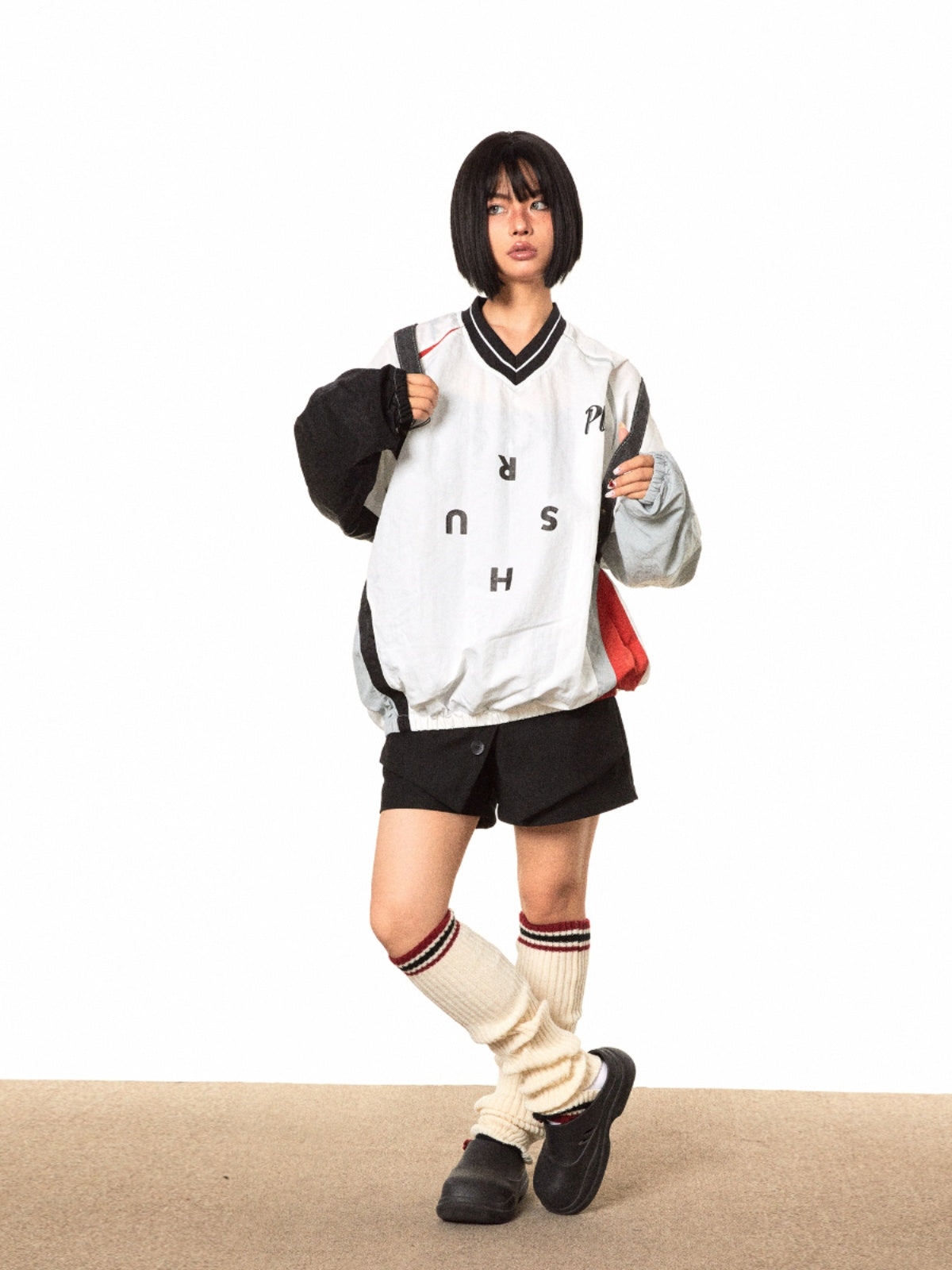 BLACKBB Nylon Vintage Jersey Sports Sweatshirt