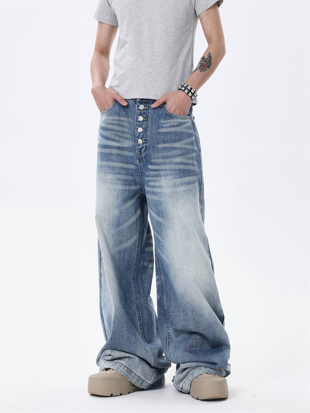 BTSG Cleanfit Breasted Jeans