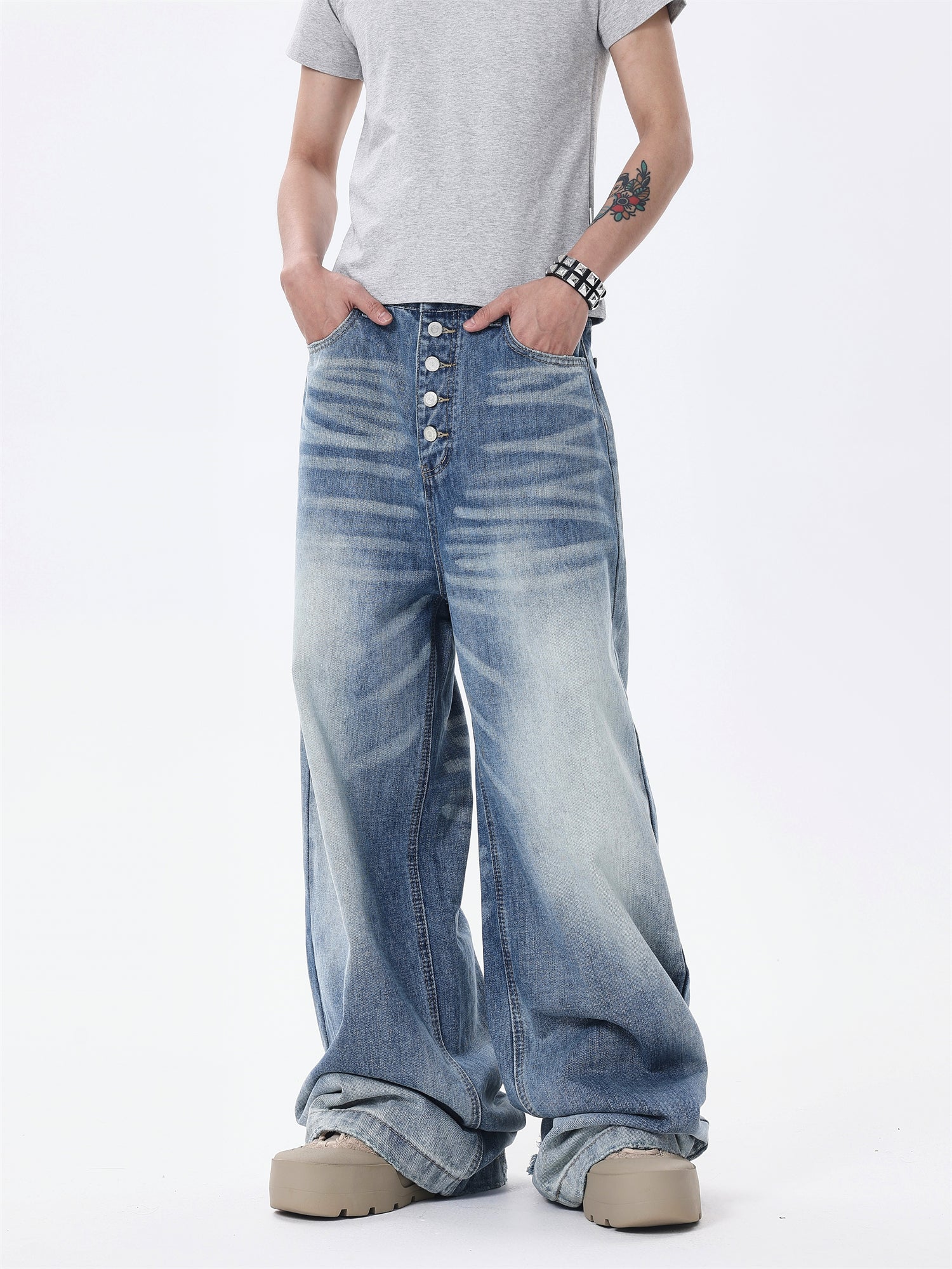 BTSG Cleanfit Breasted Jeans