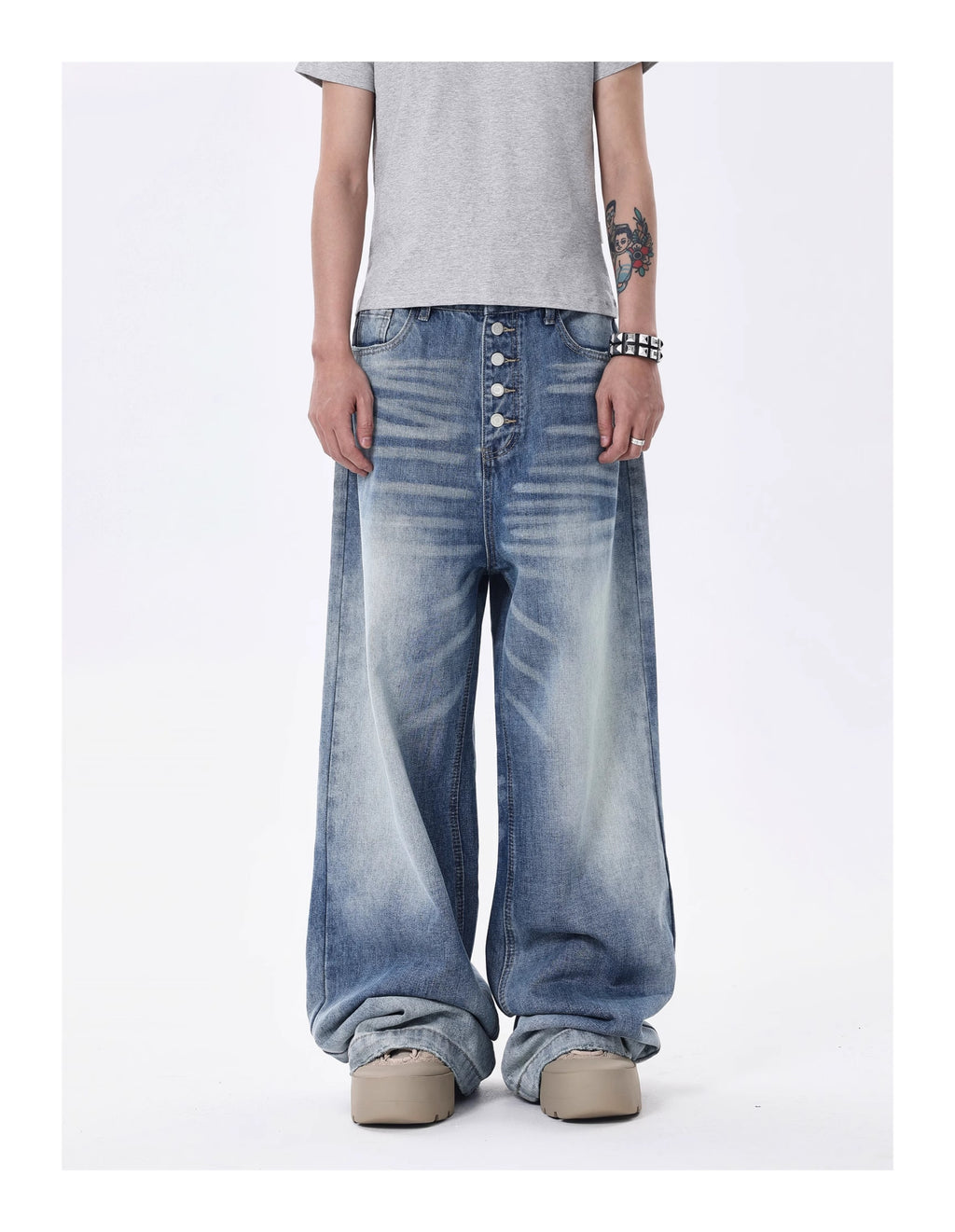 BTSG Cleanfit Breasted Jeans