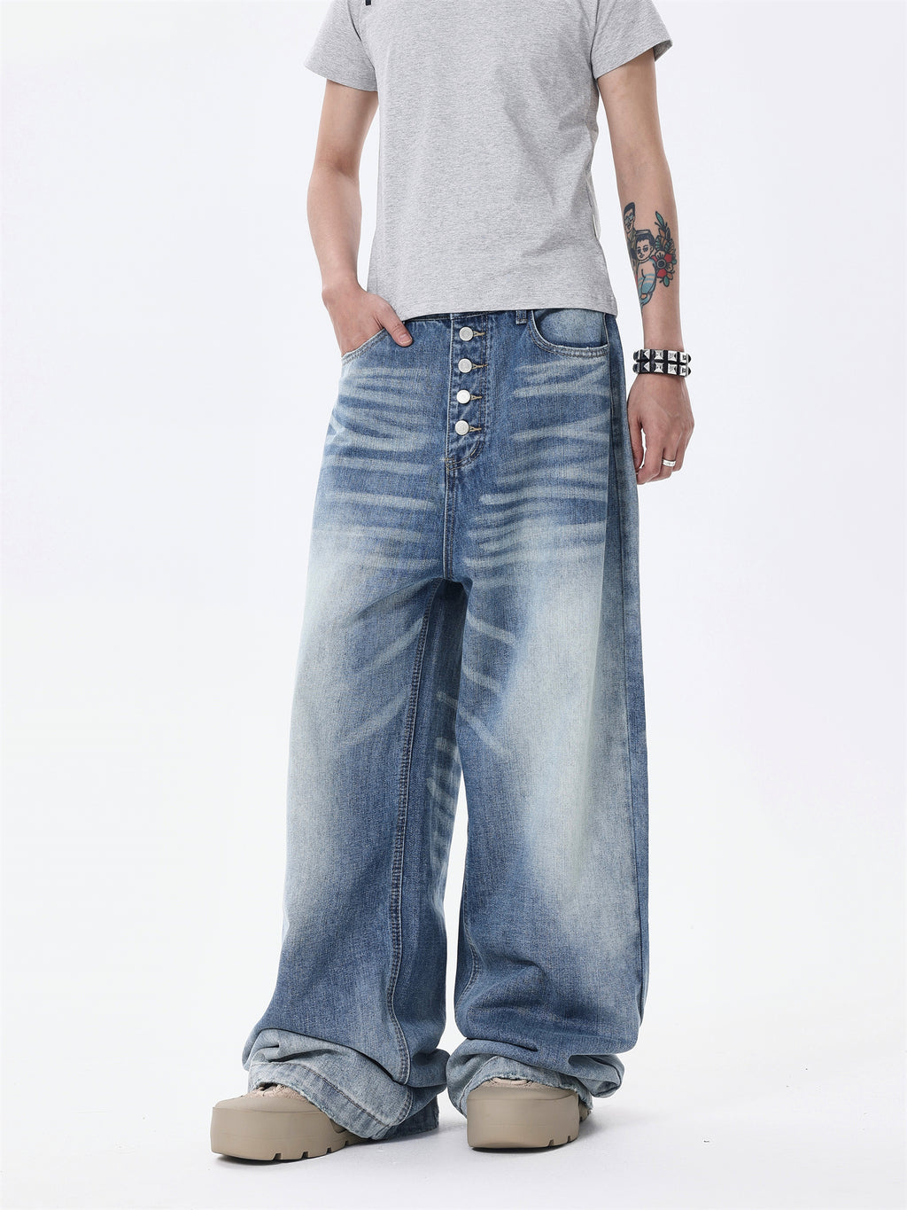 BTSG Cleanfit Breasted Jeans