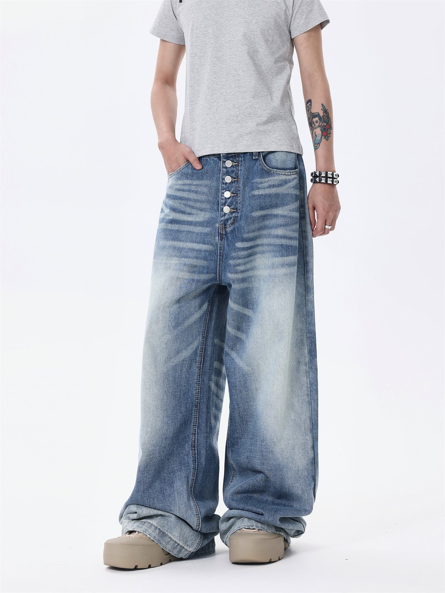 BTSG Cleanfit Breasted Jeans