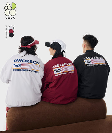 OWOX Alphabet Embroidered Baseball Bomber Jacket