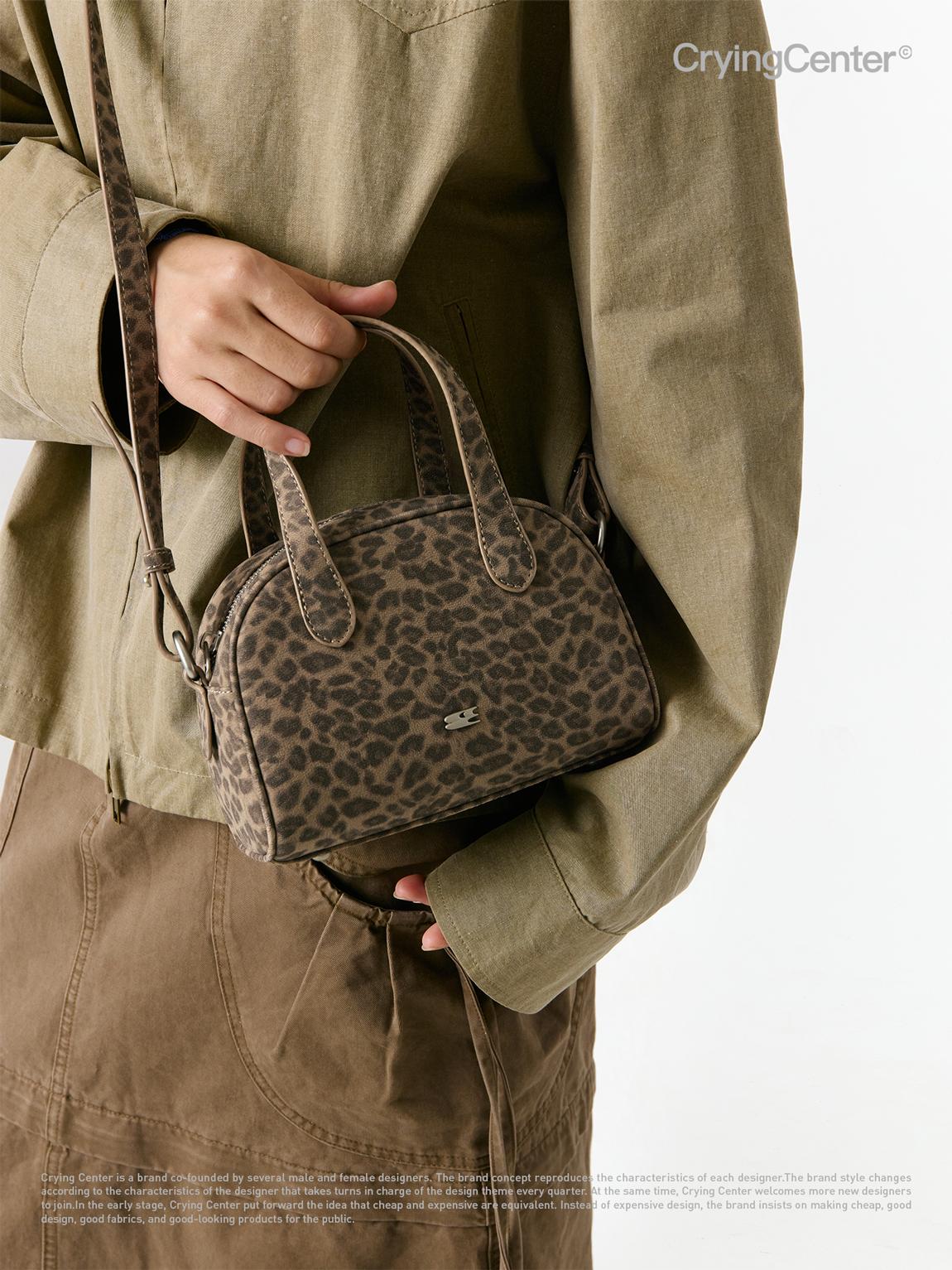 The CryingCenter leopard print small leather Boston bag