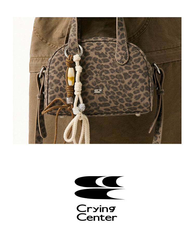 The CryingCenter leopard print small leather Boston bag