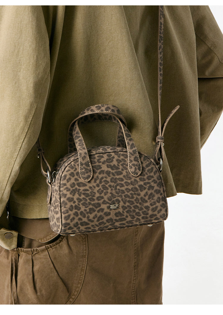 The CryingCenter leopard print small leather Boston bag