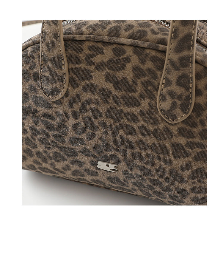 The CryingCenter leopard print small leather Boston bag
