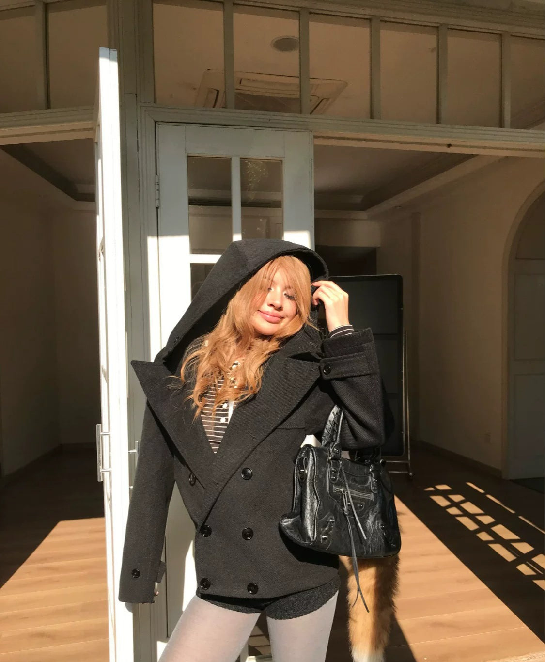 Audwyn Double-breasted British Hooded Woolen Coat