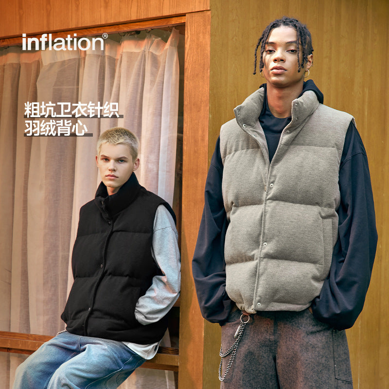 INFLATION Coarse knitted down vest