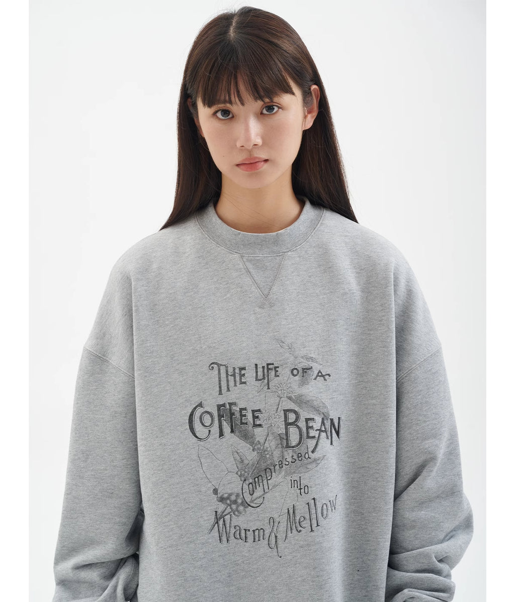 BUTTBILL Coffee heavy 100% Cotton 500g double-sided printed sweatshirt