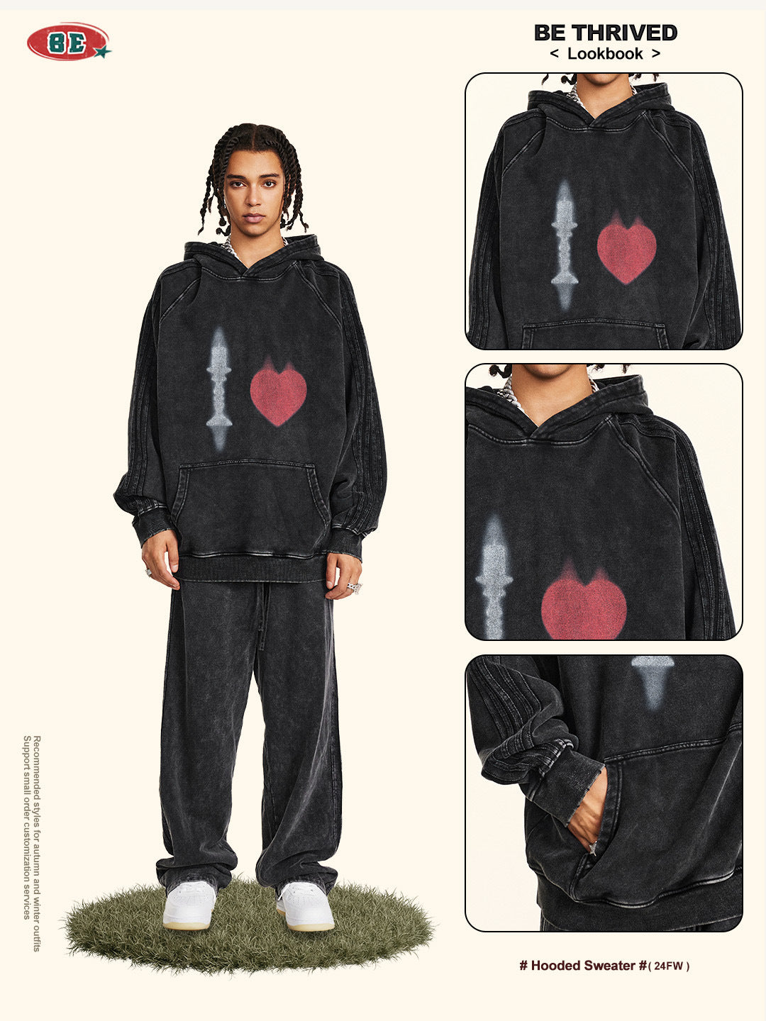 BE Loose Washed King Hoodie