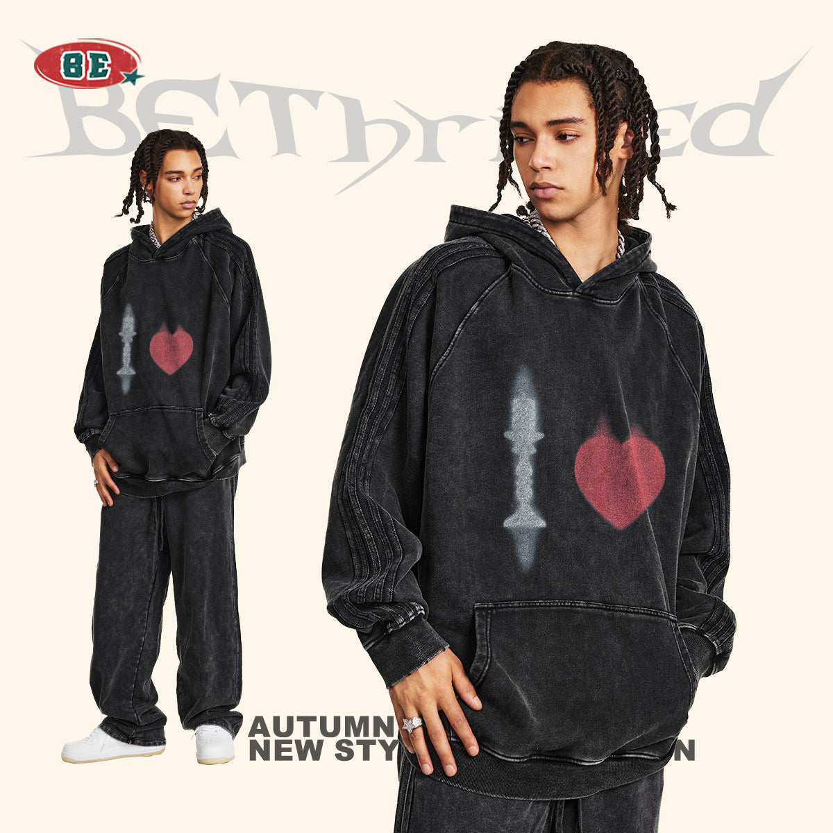 BE Loose Washed King Hoodie