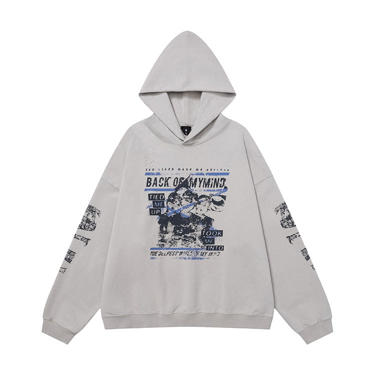 #OVDY 430g Vintage Distressed Wash Side Pocket Dropped Shoulder Hoodie