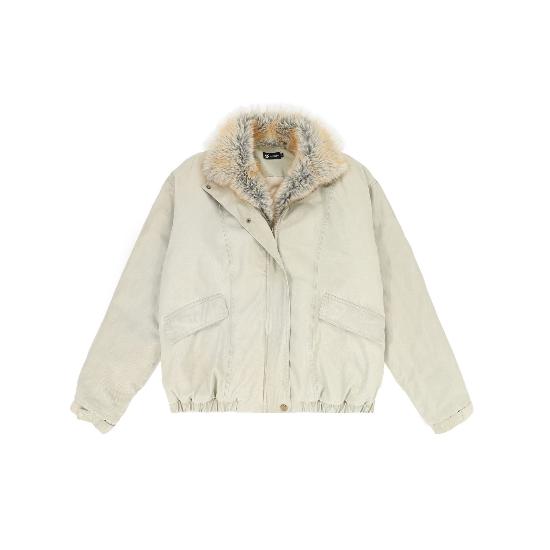 CY American retro fur collar jacket hooded workwear style cotton jacke