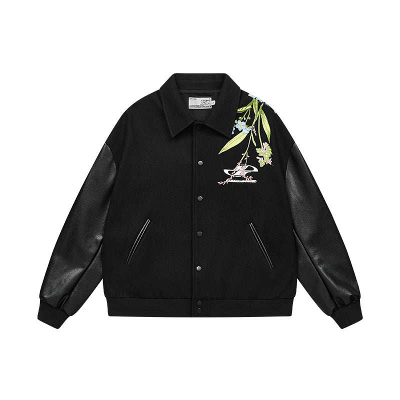 harshandcruel full back floral embroidered HACR baseball Jacket