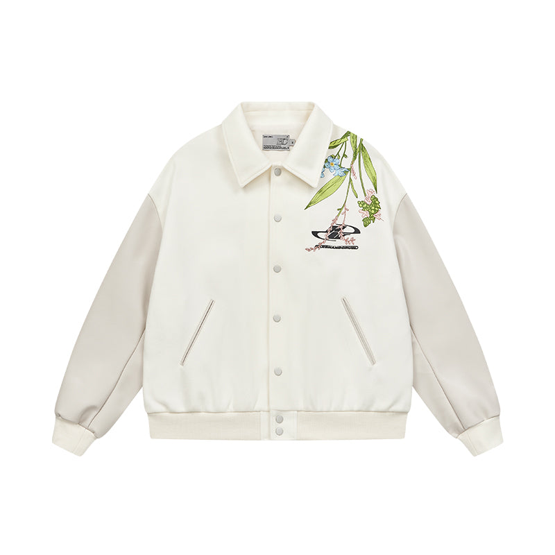 harshandcruel full back floral embroidered HACR baseball Jacket