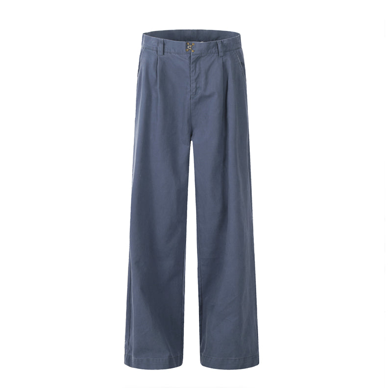 BTSG Washed Distressed destruction French blue baggy cargo pants