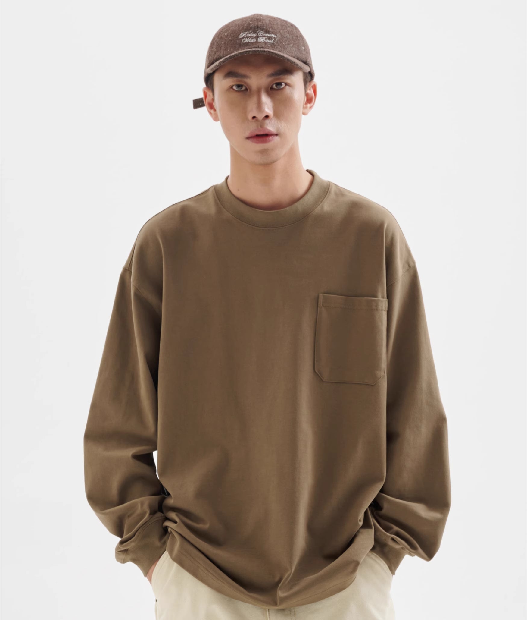BUTTBILL Heavy 365G Washed Knitted Japanese Long Sleeve Tee